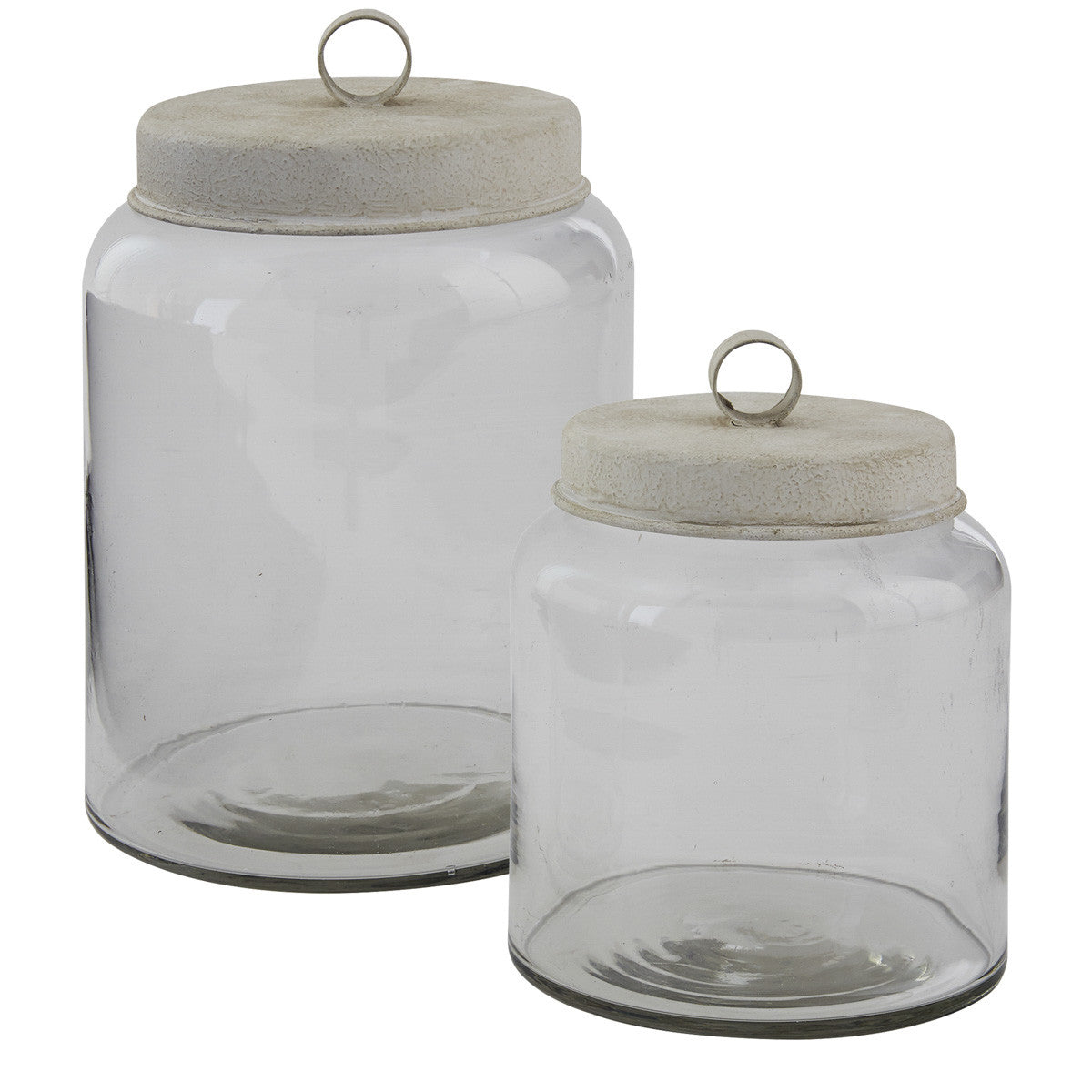 Glass Jar with Metal Lids Set
