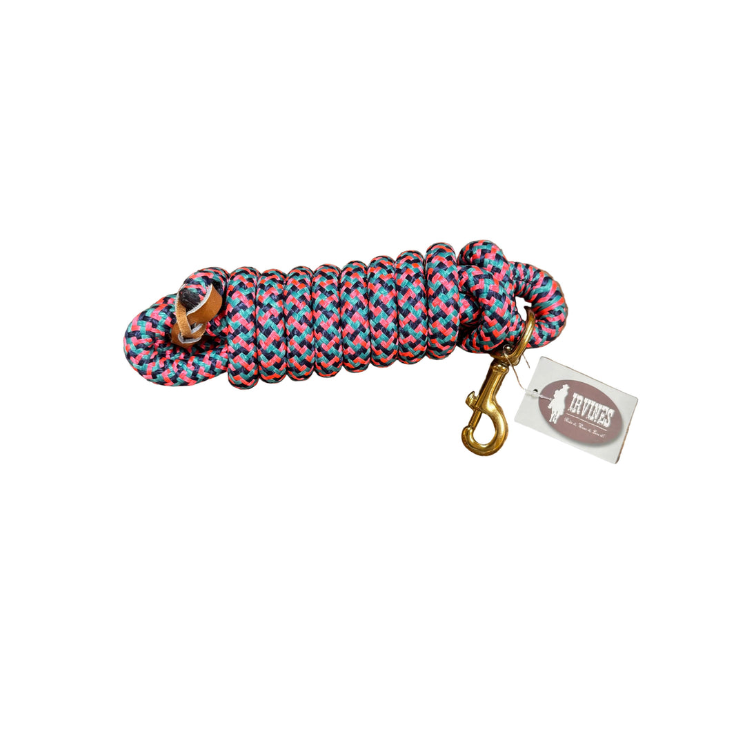 Irvine Cow Lead 9 ft 5/8" Lead w/Brass Plated Bolt Snap (Mixed Colours)