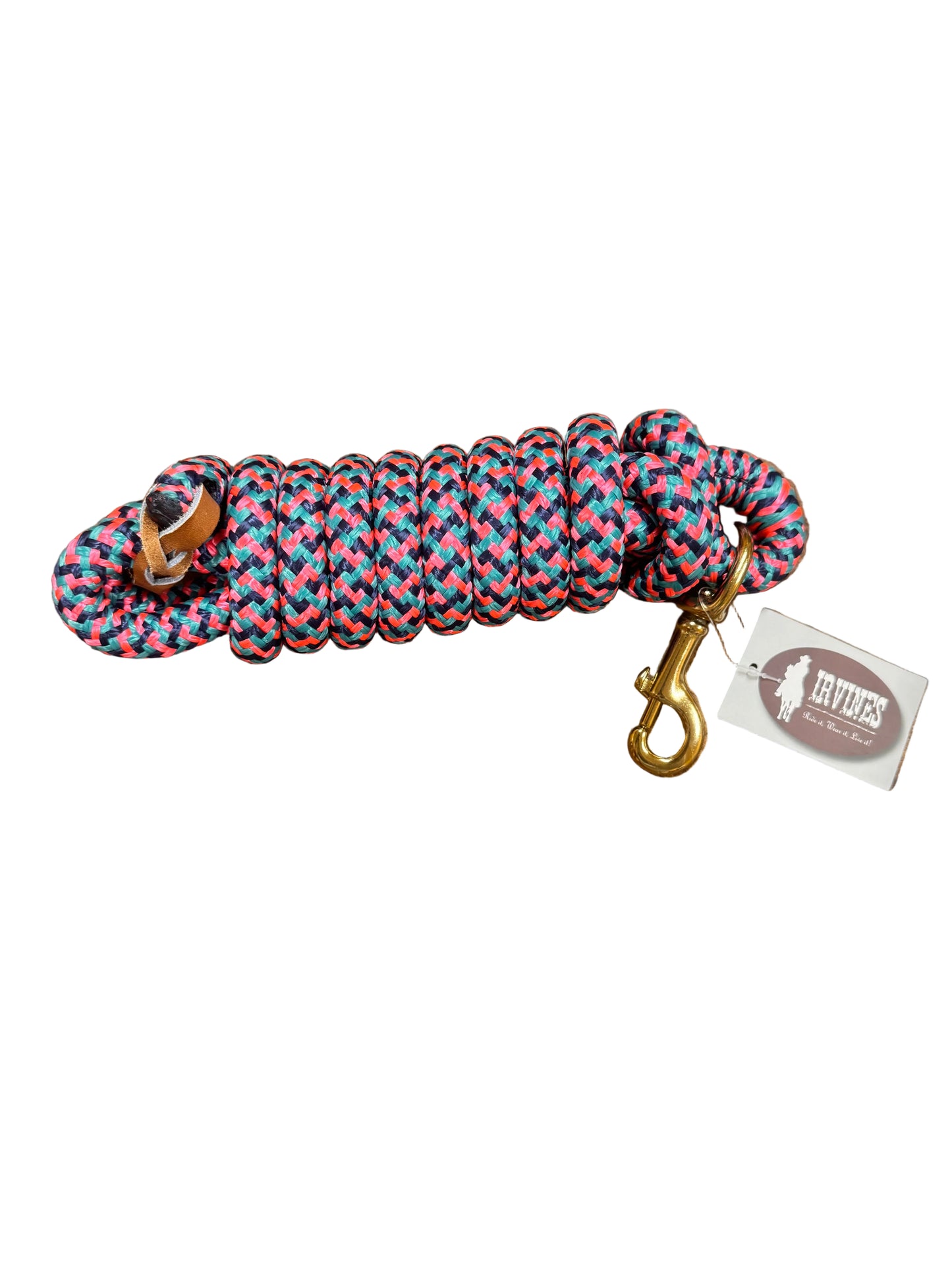 Irvine Cow Lead 9 ft 5/8" Lead w/Brass Plated Bolt Snap (Mixed Colours)