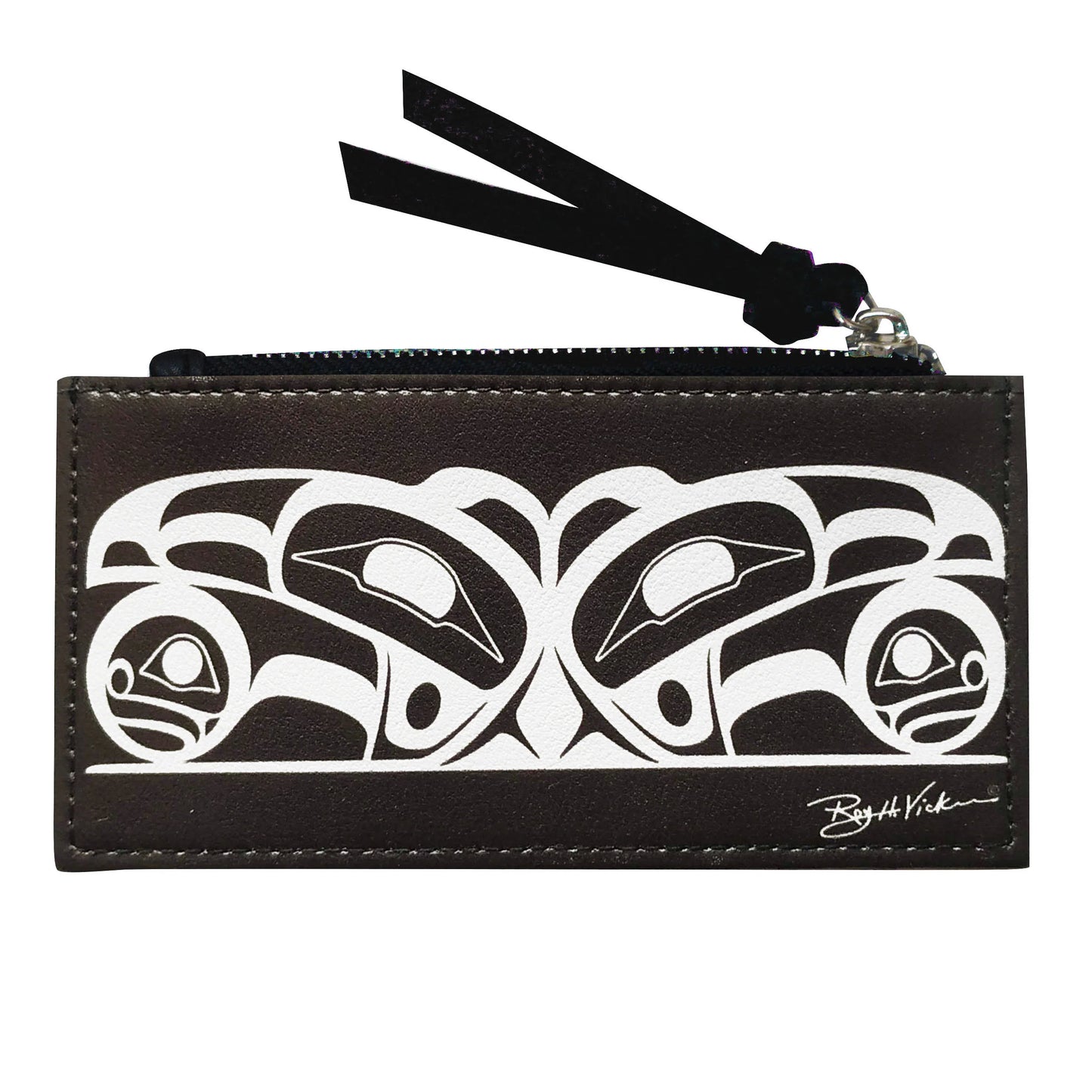 Roy Henry Vickers Raven Card Holder- Black/White
