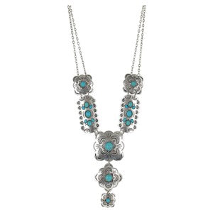 Justin Necklace Multi Conchos w/Turquoise Colored Stones