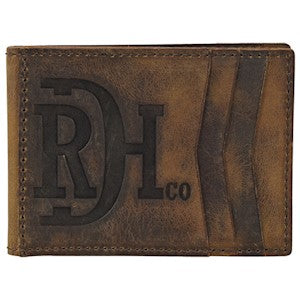 Red Dirt Men's Bifold Card Case w/Magnet Clip - Distressed Brown
