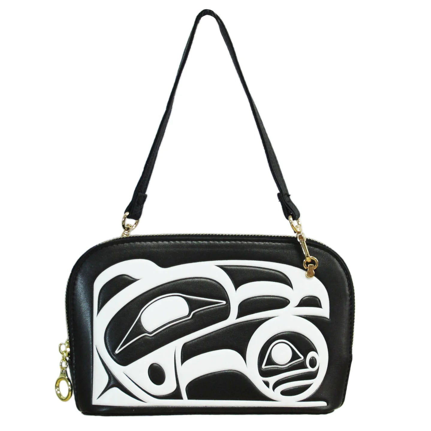 Roy Henry Vickers Raven Convertible Crossbody Bag- Black/White