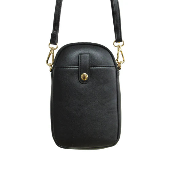 Deb Malcolm Silver Threads Phone Bag- Black