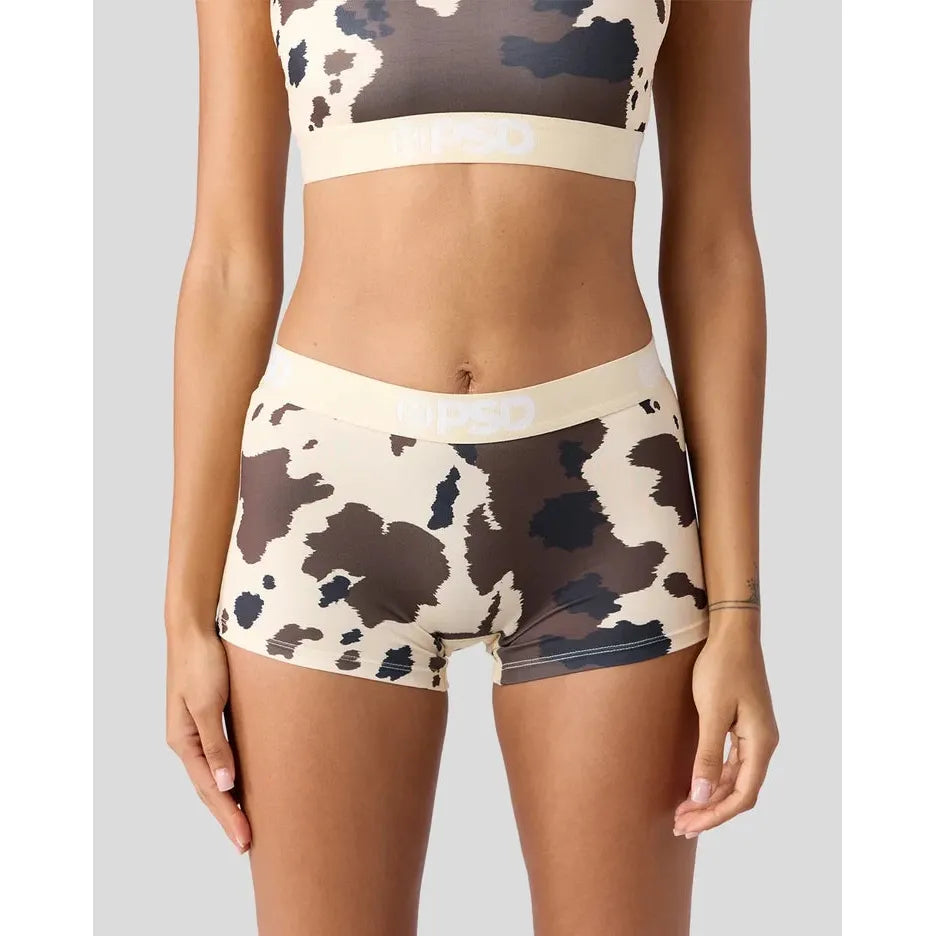 PSD Underwear Women's Longhorn Boy Short Underwear - Cow Print