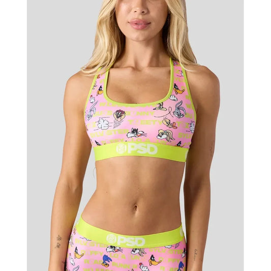 PSD Underwear Women's Looney Tunes Stacked Sports Bra - Multicolour