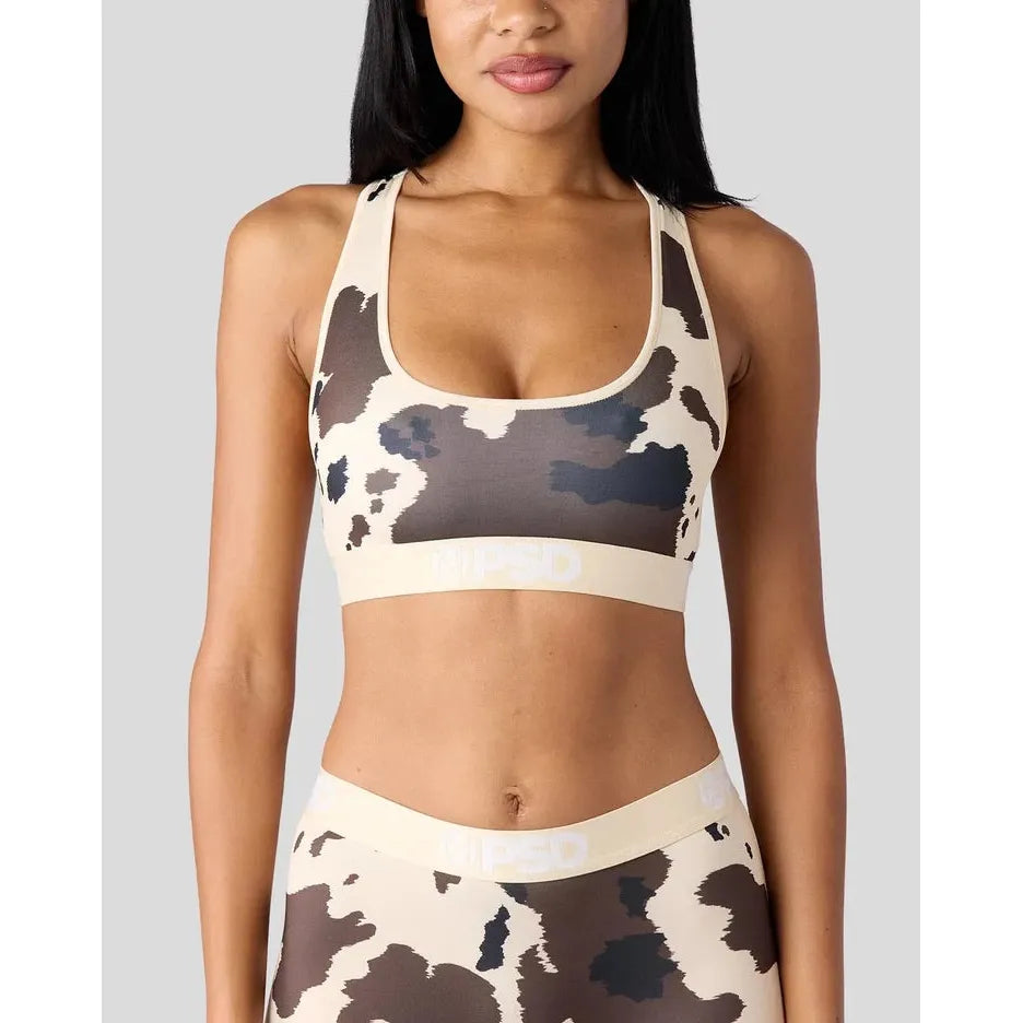 PSD Underwear Women's Longhorn Sports Bra - Cow Print