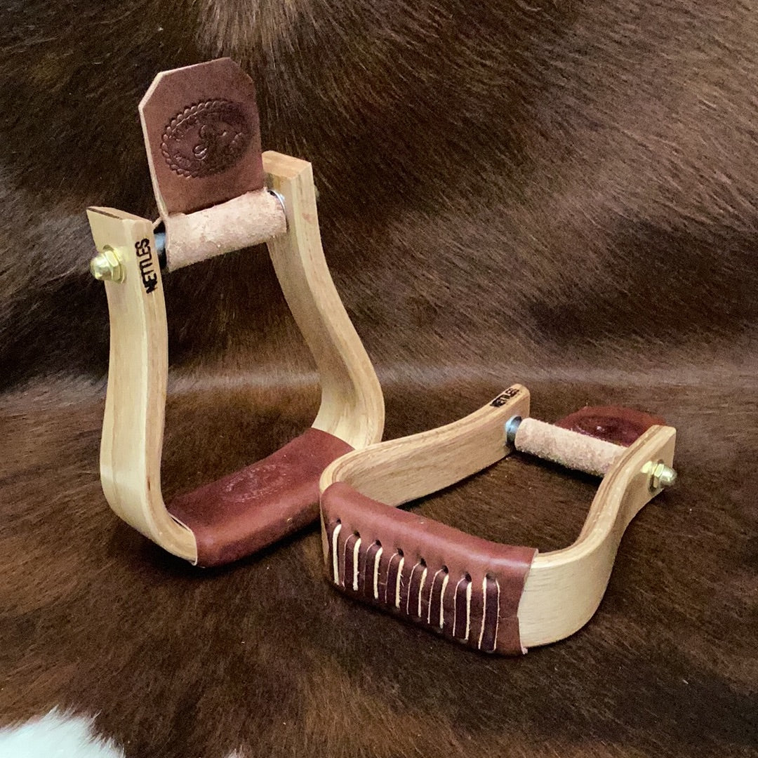 Nettles 2" Flatbottom Stirrups - Varnish