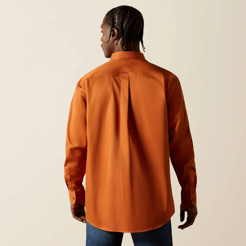 Ariat Men's Team Logo Twill Classic Fit Shirt - Abode/Brick