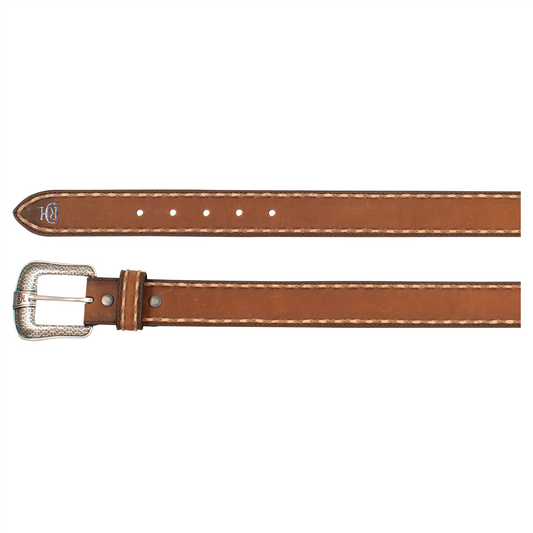 Red Dirt Hat Co Men's Genuine Leather Tan Belt with Stitched Edge