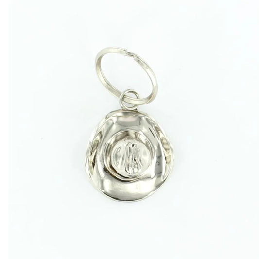 M&F Western Silver Cowboy Hat Key Ring