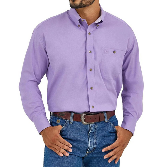 Wrangler Men's George Strait Collection Long Sleeve Shirt - Purple