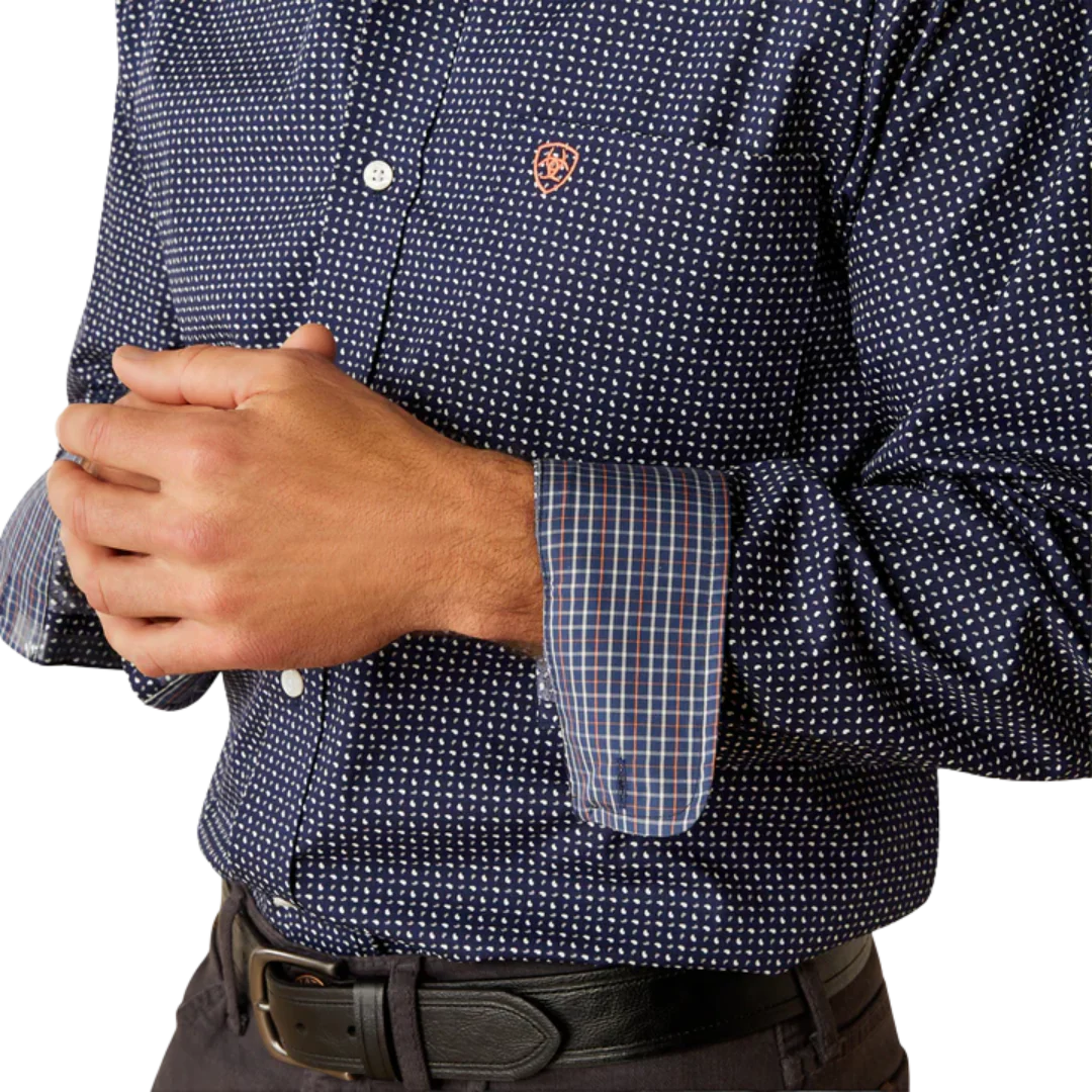 Ariat Men's Wrinkle Free Orrell Classic Fit Shirt - Navy