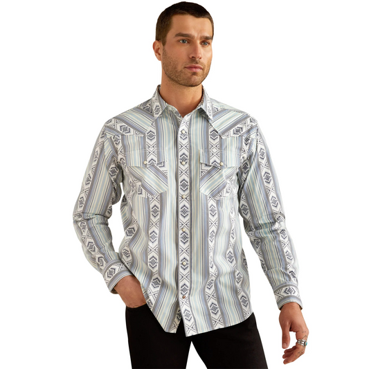 Ariat Men's Long Sleeve Heller Retro Fit Shirt - Blue