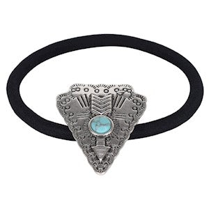 Justin Arrowhead & Arrow Hair Tie - Faux Turquoise Center