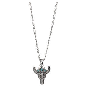 Justin Steer Head Necklace - Faux Turquoise Flower Crown