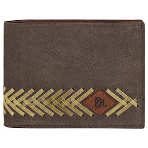 RDHC Men's Herringbone Rawhide Roughout Bifold Wallet - Taupe