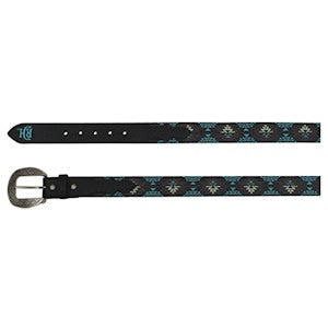 RDHC Men's Aztec Design Belt - Black/Turquoise