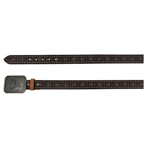RDHC Men's Aztec Designs & Bison Belt - Black/Brown/Rust