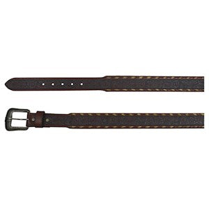 RDHC Men's Wash Tooling & Rawhide Belt - Brown/Grey
