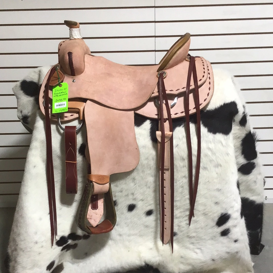 Irvine 18" Association Ranch Saddle - Rough Out w/Buckstitch