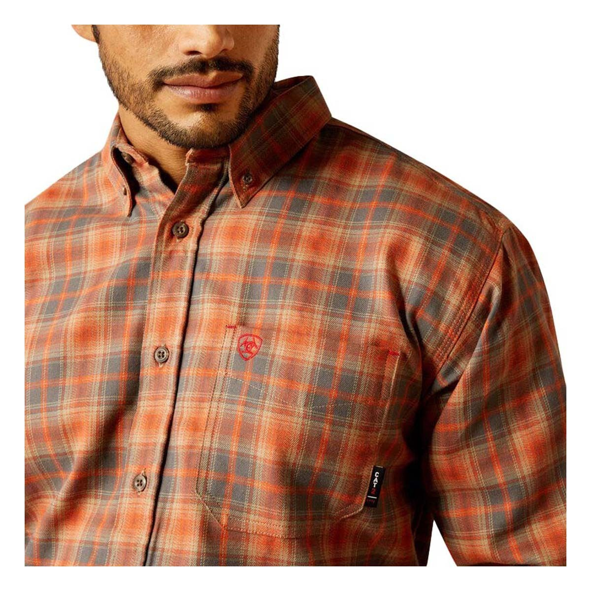 Ariat Men's FR Olympic Long Sleeve Work Shirt - Khaki