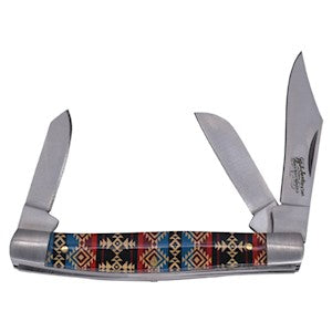Justin 3-Blade Aztec Stockman Knife - Blue/Red