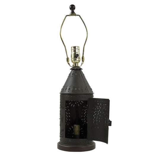 Willow Punched Revere Lamp 19"- Black