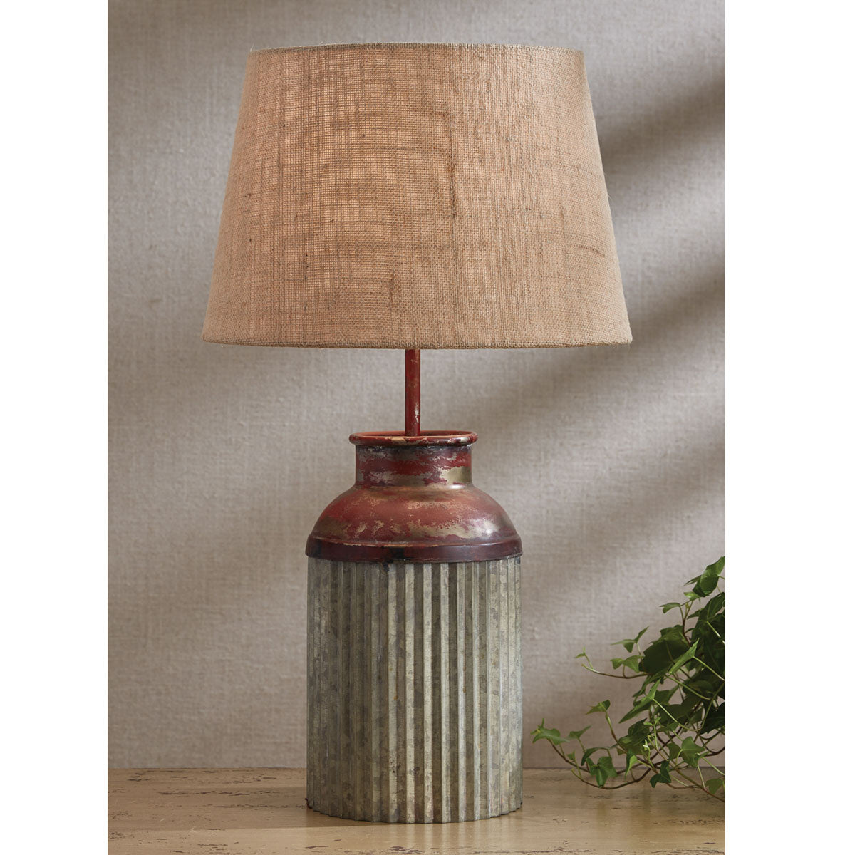 Crimped Canister Lamp with Shade