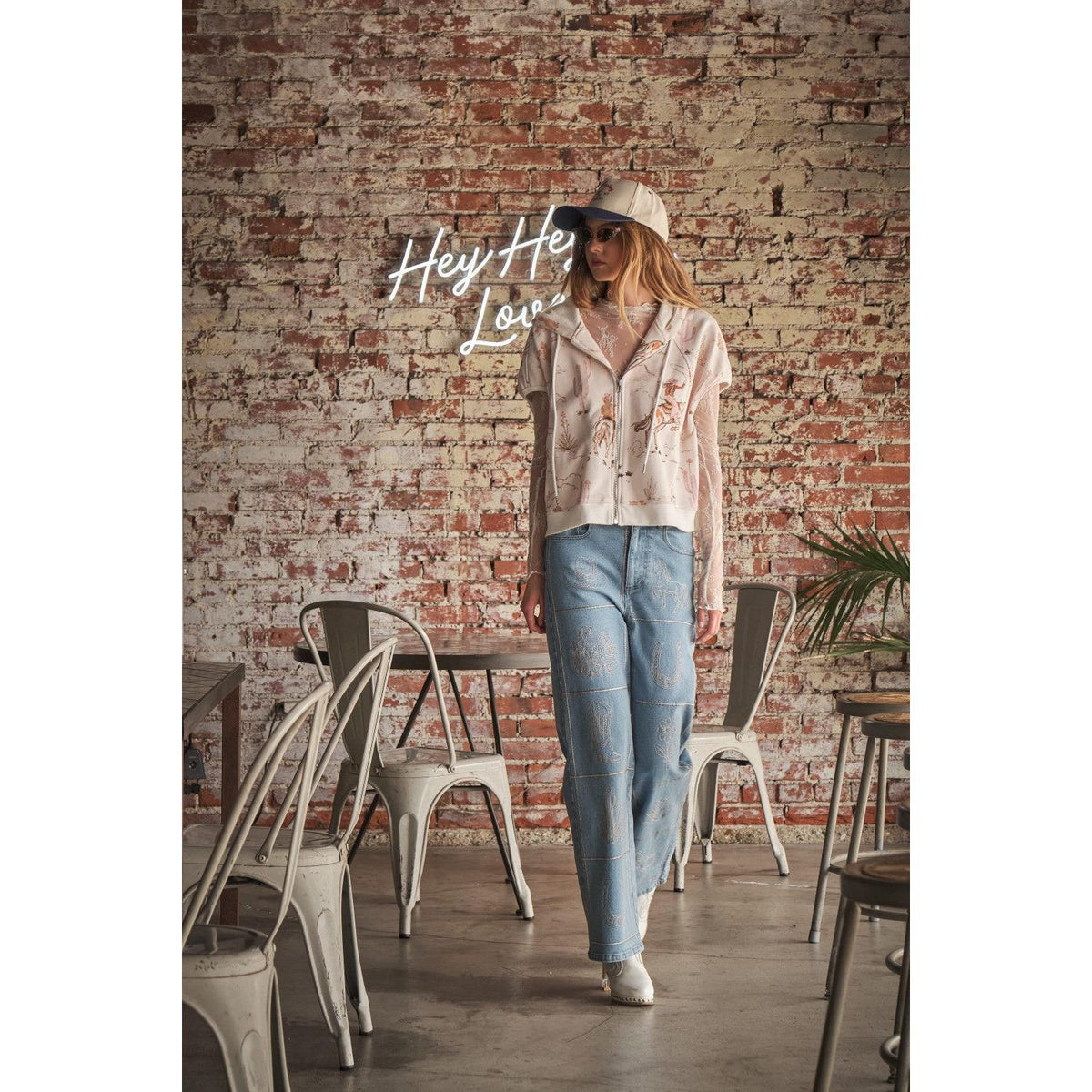 Blue B Women's French Terry Hoodie Vest - Light Pink