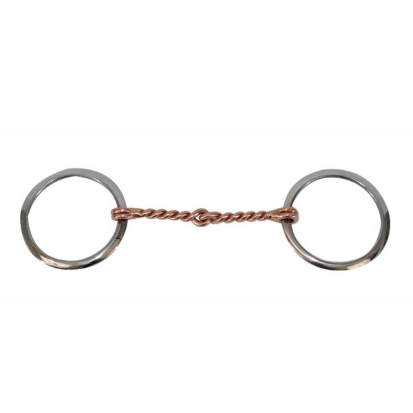 Cowboy Tack Copper Twisted Wire Loose Ring Snaffle