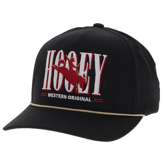 Hooey Wild Ride Embroidered Logo Trucker Curved Bill Cap - Black