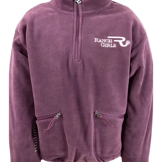 RG Women's Soft Fleece Zip Up Lainey Top - Huckleberry