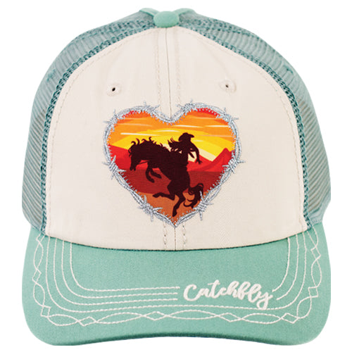 Catchfly Women's Curved Bill Cowgirl on Bronco Hat- Multi