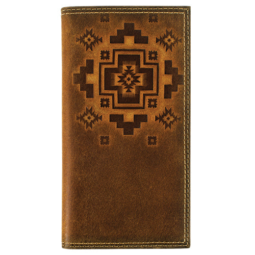 Red Dirt Rodeo Wallet with Southwestern Square Cross- Tan