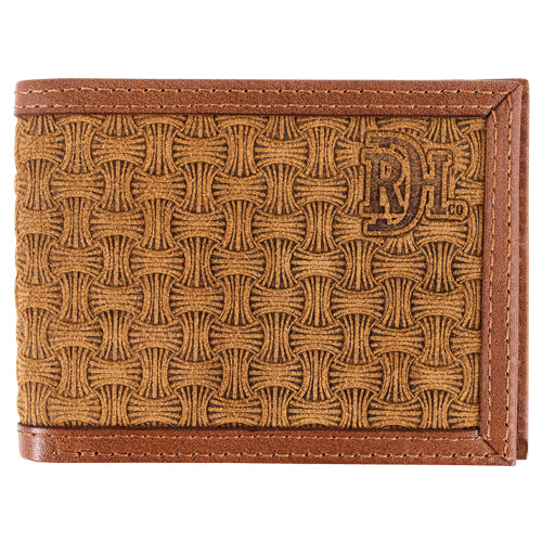 Red Dirt Bifold Wallet with Roughout Basketweave- Tan