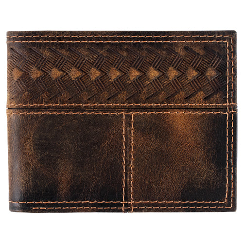 Justin Oiled Leather Bifold Wallet - Southwestern Emboss