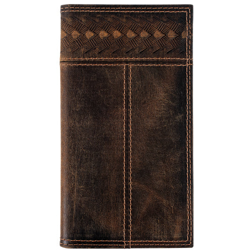Justin Oiled Leather Rodeo Wallet - Southwestern Emboss