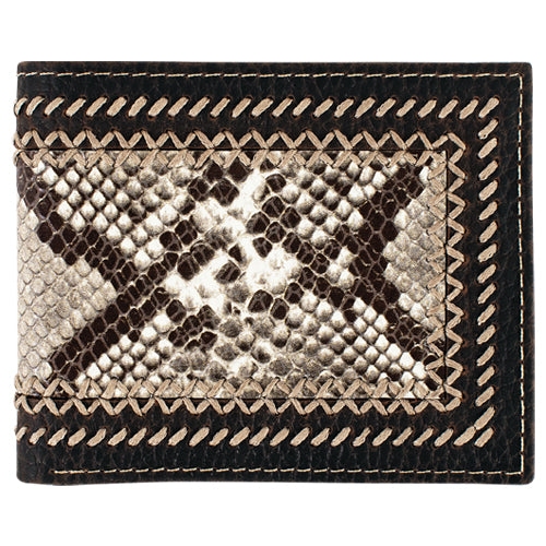 Tony Lama Genuine Leather Bifold Wallet- Python Print