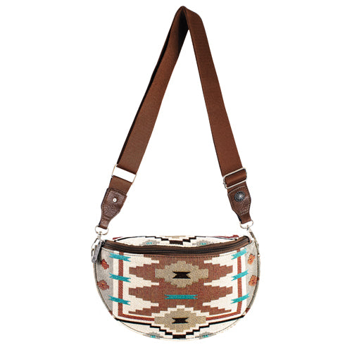 Justin Women's Sling Bone Jacquard Pouch with Southwestern Design