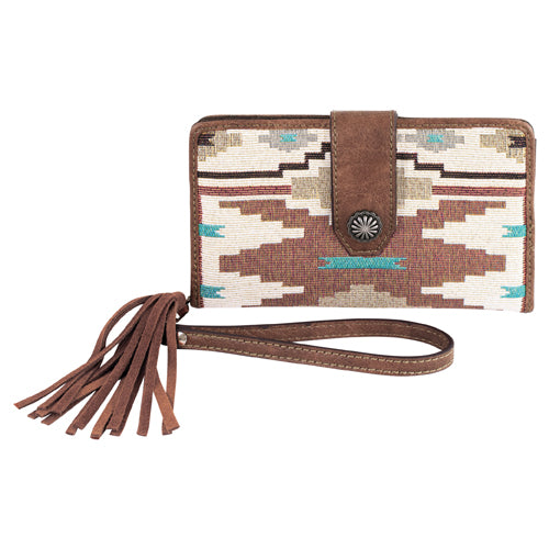 Justin Women's Slim Bone Jacquard Wallet with Southwestern Design
