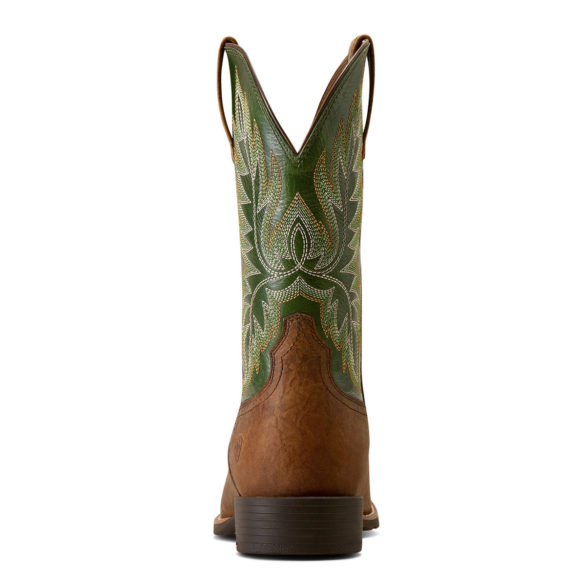 Ariat Men's Sport Stockman U Toe Cowboy Boot - Buff Tan/Voltage Green