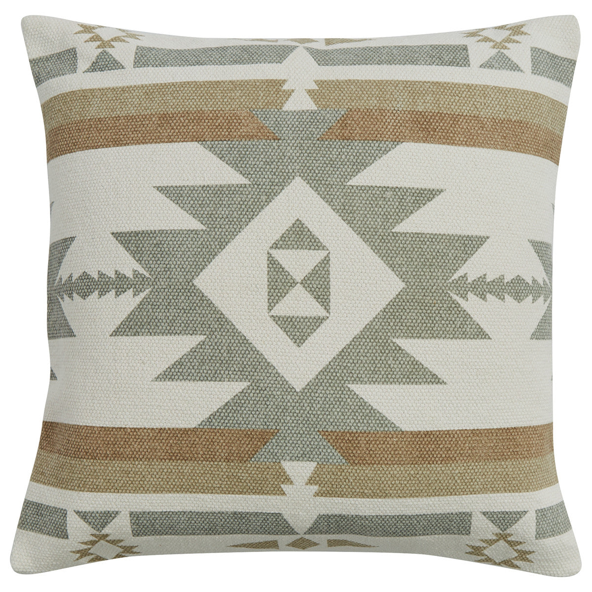 Neutral Aztec Printed 20" Pillow - Polyester Insert