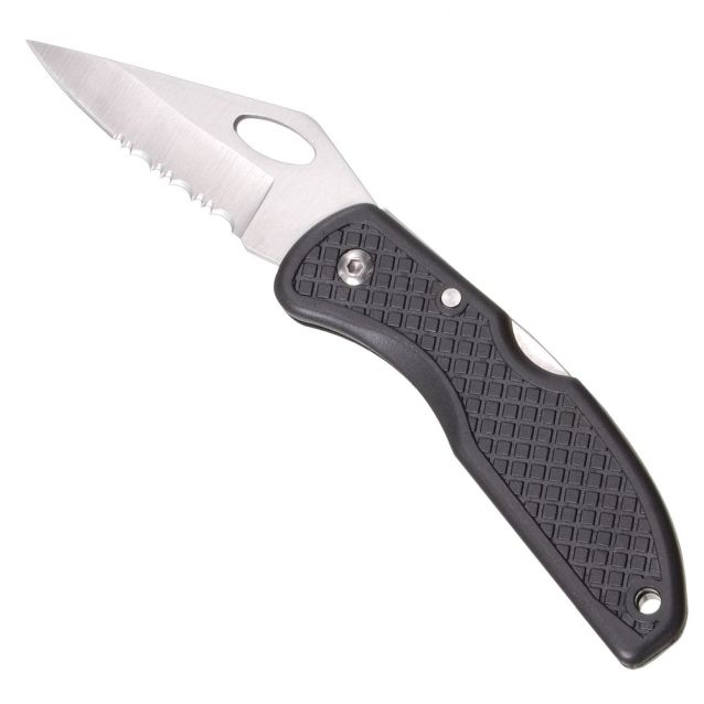 Tough 1 Half Serrated Blade Lock Back Pocket Knife