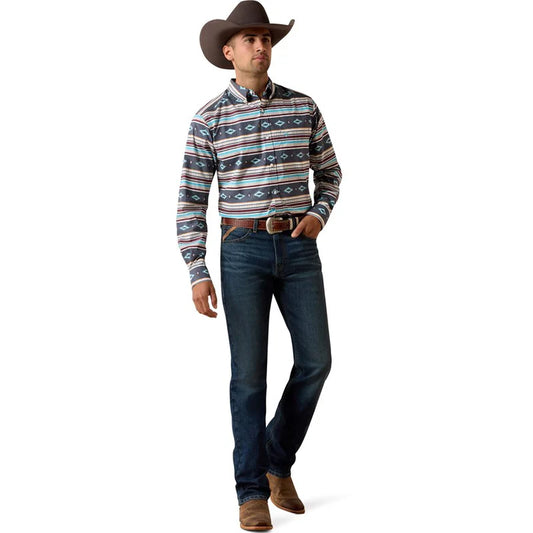 Ariat Men's Long Sleeve  Casual Southwest Stripe Shirt- Maui Blue