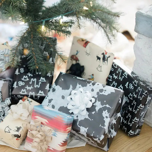 Front Porch Black Cowhide Wrapping Paper