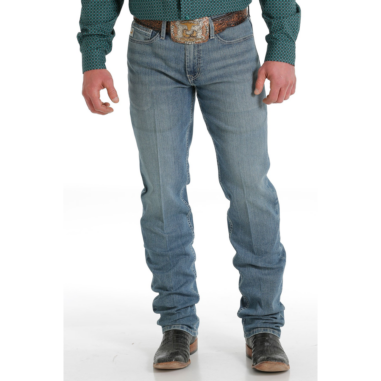 Cinch Mens Slim Fit Jesse Jeans - Light Stonewash