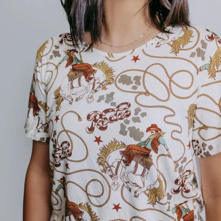 Women's Rodeo Modal Pajama Short Set- Rodeo Design