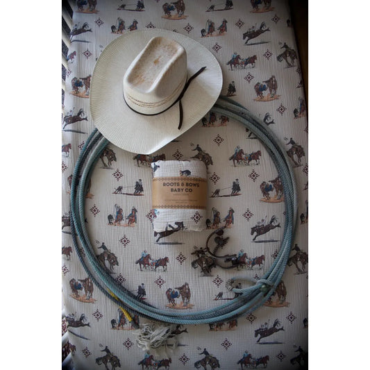 Boots & Bows Rodeo Crib Sheet