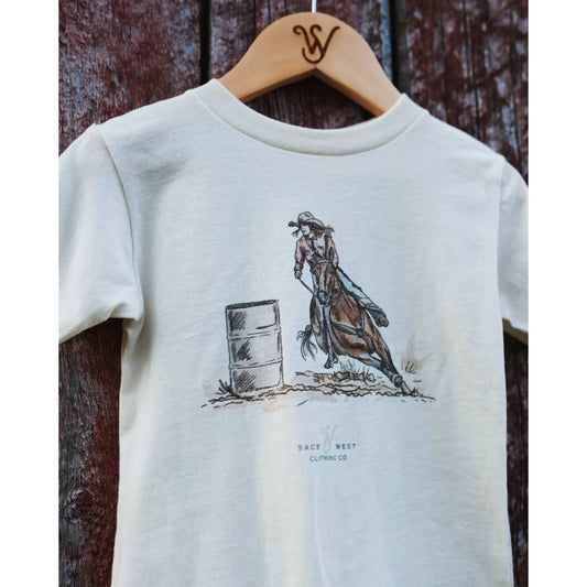 Sage West Kid's Barrel Racer Tee Shirt - White